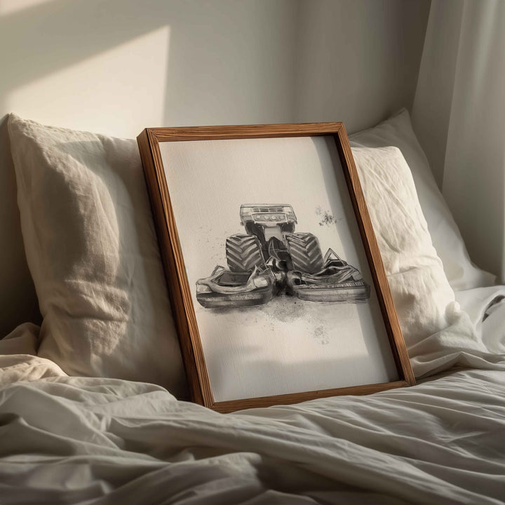 Monster Trucks poster set - Black and white