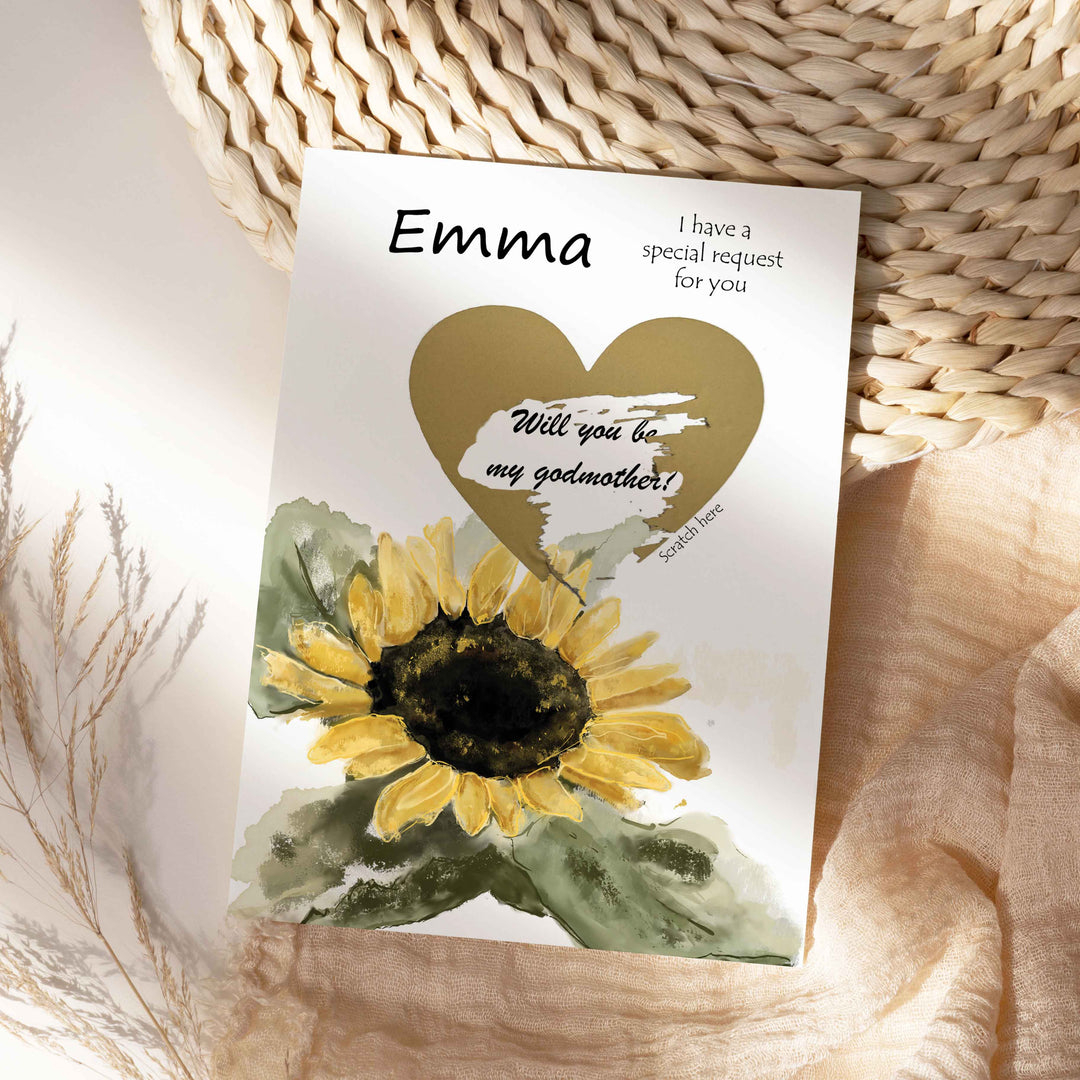 Customizable scratch card - Do you want to be my godmother?