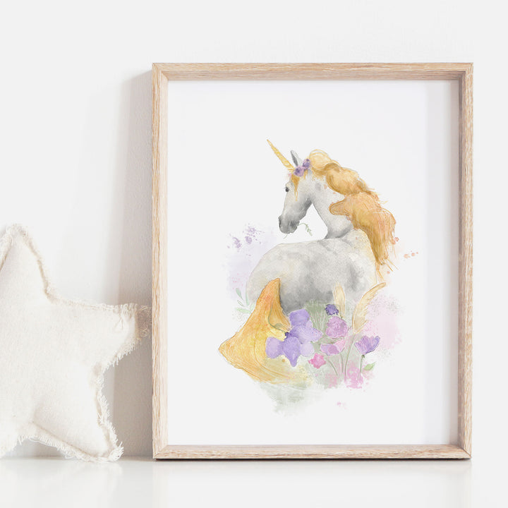 Illustration - Unicorn and flowers