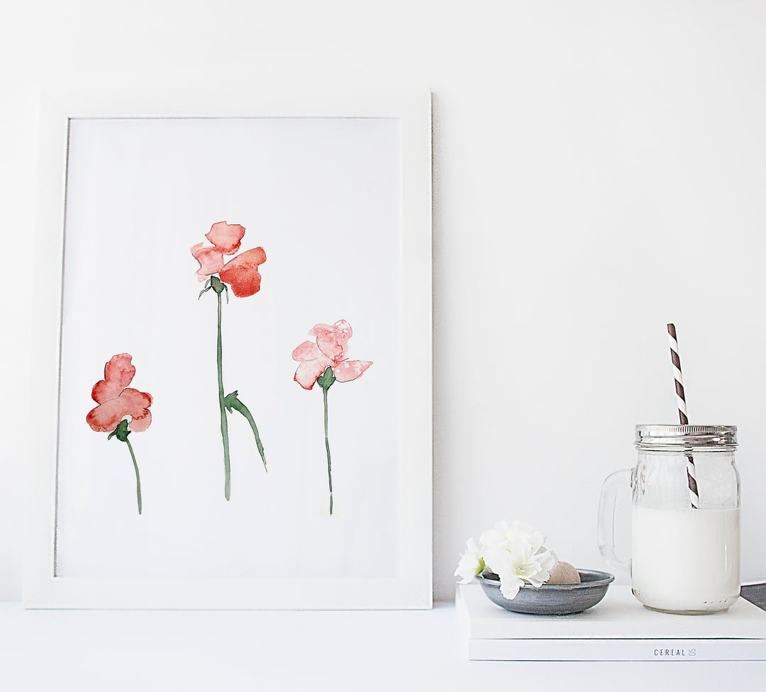 Ensemble d'illustrations florales