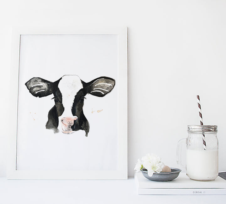 Illustration - animaux de la ferme - Vache holstein